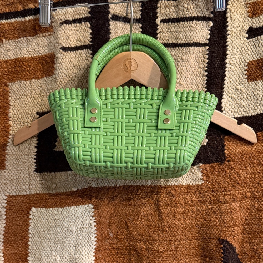 Lime Rubber Basket purse.